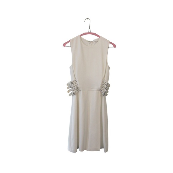 A.L.C. Anderson Sleeveless Mini Dress Woman 4 White Side Buckle Party 444 - Picture 1 of 12